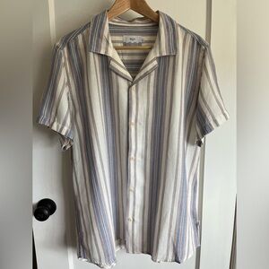 Wax London Didcot Slim Fit Stripe Short Sleeve Shirt Vertical Stripe L